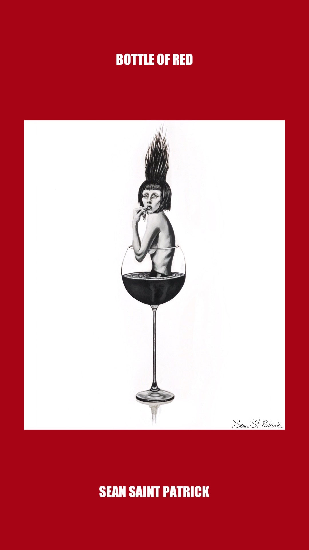 BOTTLE OF RED — matte print