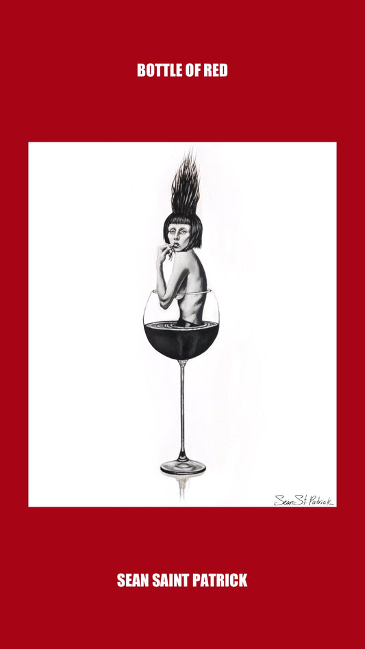 BOTTLE OF RED — matte print